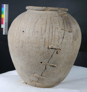 Roman Pot & Swindon Museum & Art gallery/ Swindon Borough Council – large grey Savernake ware jar found in Highworth