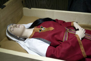 Replica of the "Saxon Princess" bed burial at Kirkleatham Museum, from Wikimedia commons