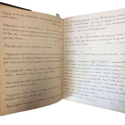 Notebook with neat handwriting of Thomas Hardy